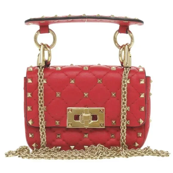 VALENTINO GARAVANI Red Leather Shoulder Bag - Picture 2 of 11